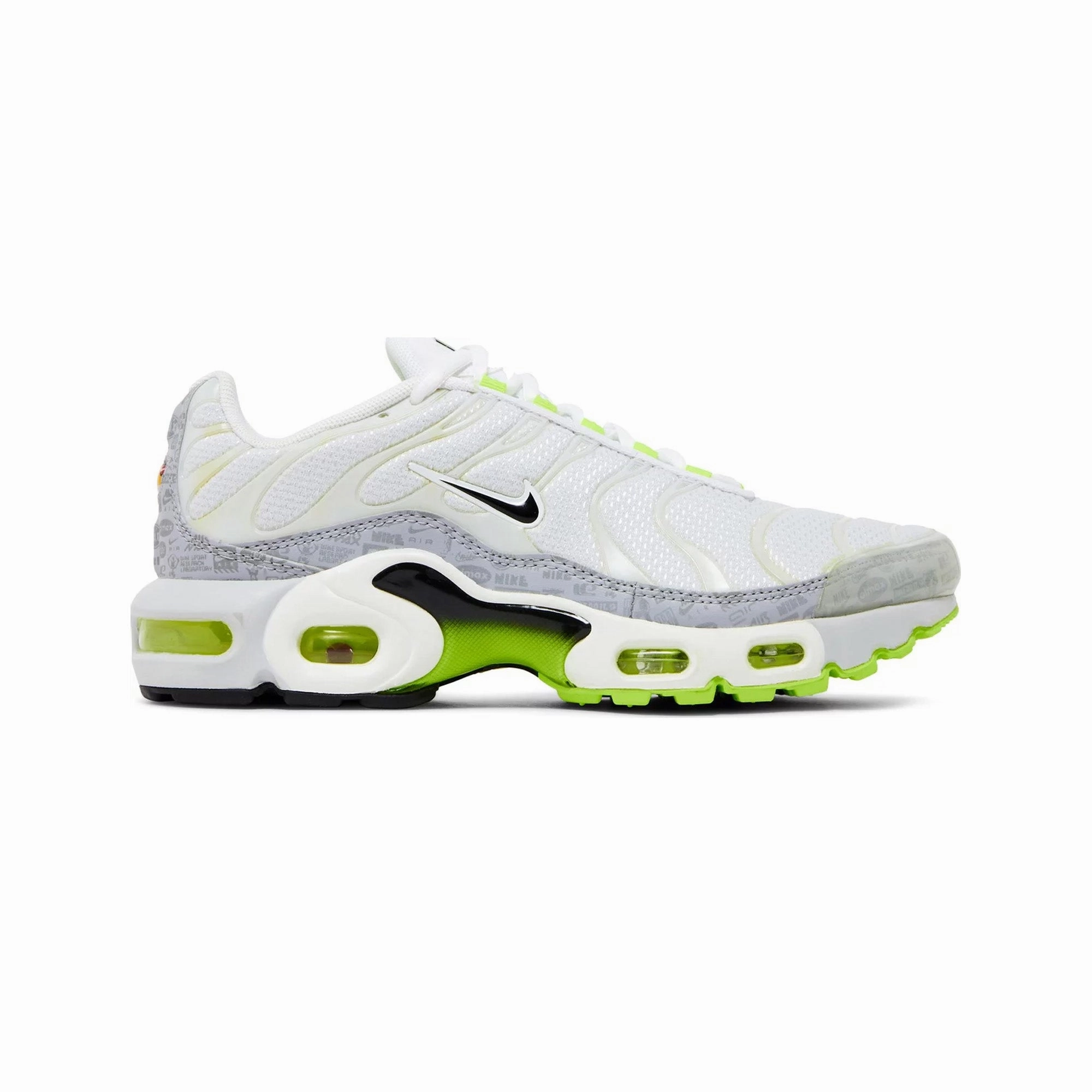 [Refurbished] Air Max Plus TN 'Retro Air Max Logos / Reflective White Volt' GS (2021) Cheap Sneakers under $50