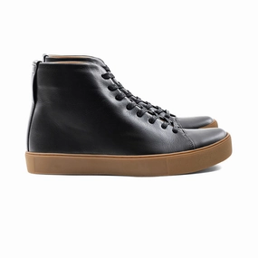 Abington Hi Toe Cap - All Black Calf Mens Sneakers on clearance