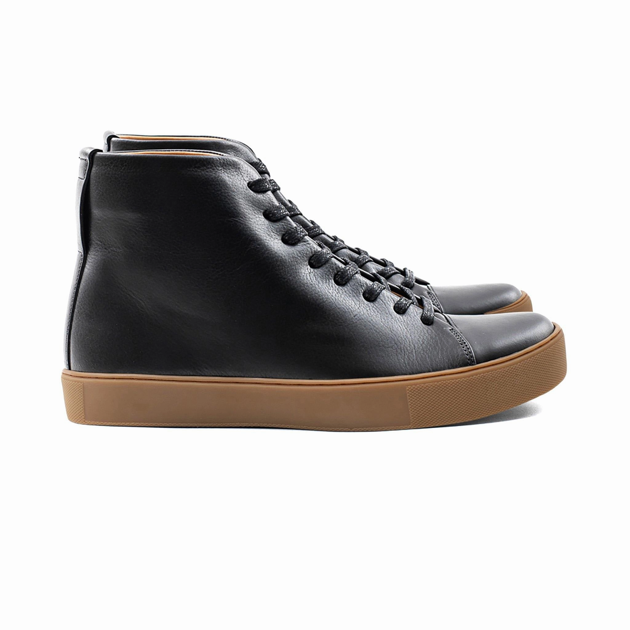 Abington Hi Toe Cap - All Black Calf Mens Sneakers on clearance