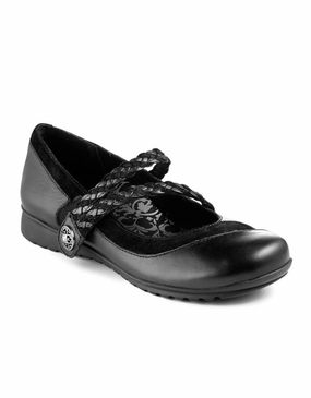 Ada Braided Mary Jane Shoes In Black Soft Sole Flats Womens sale