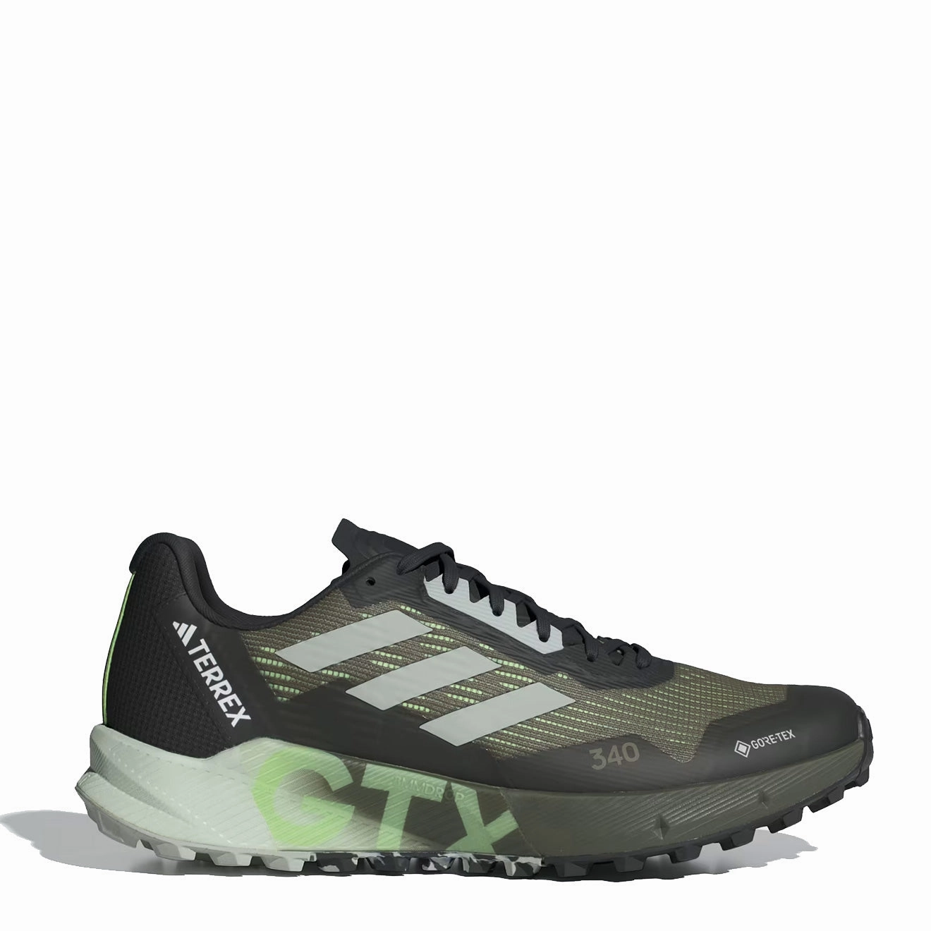 Adidas Terrex Agravic Flow Gore-Tex Trail Running Shoes 2.0 Olive Strata / Wonder Silver / Green Spark Trendy Trainers for Men