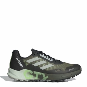 Adidas Terrex Agravic Flow Gore-Tex Trail Running Shoes 2.0 Olive Strata / Wonder Silver / Green Spark Trendy Trainers for Men