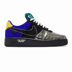 Air Force 1 x Louis Vuitton x Virgil Abloh 'Black Metallic Silver' (2022) Sneakers free shipping