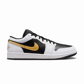 Air Jordan 1 Low 'White Black Gold Swoosh' Mens Casual Footwear sale