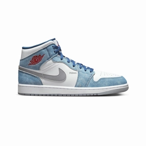 Air Jordan 1 Mid 'French Blue Fire Red' (2022) Sneakers free shipping