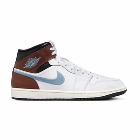 Air Jordan 1 Mid SE 'Brown Blue Grey' Mens Casual Footwear sale