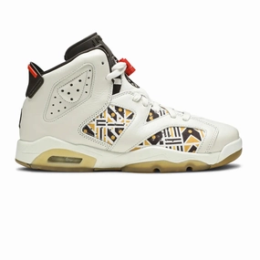 Air Jordan 6 'Quai54' - Sail Brown GS Athletic Sneakers discount