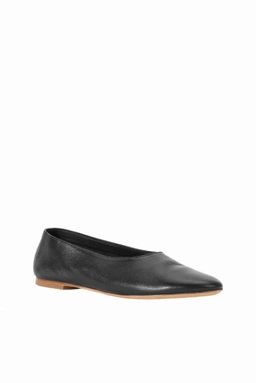 Alba Ballet Leather Flats In Black Trendy Flats for Women