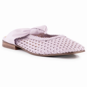 Art Deco Womens Leather Bow Mules Womens Flats special deals