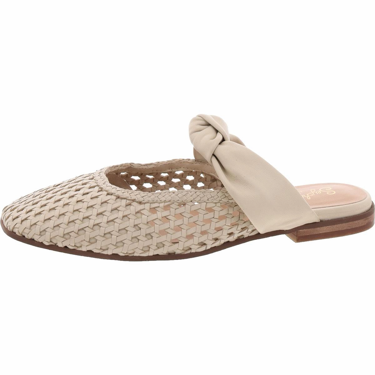Art Deco Womens Leather Bow Mules