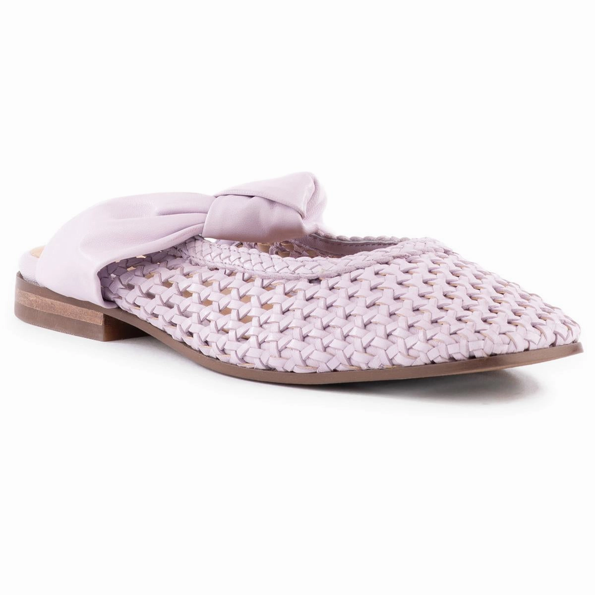 Art Deco Womens Leather Bow Mules