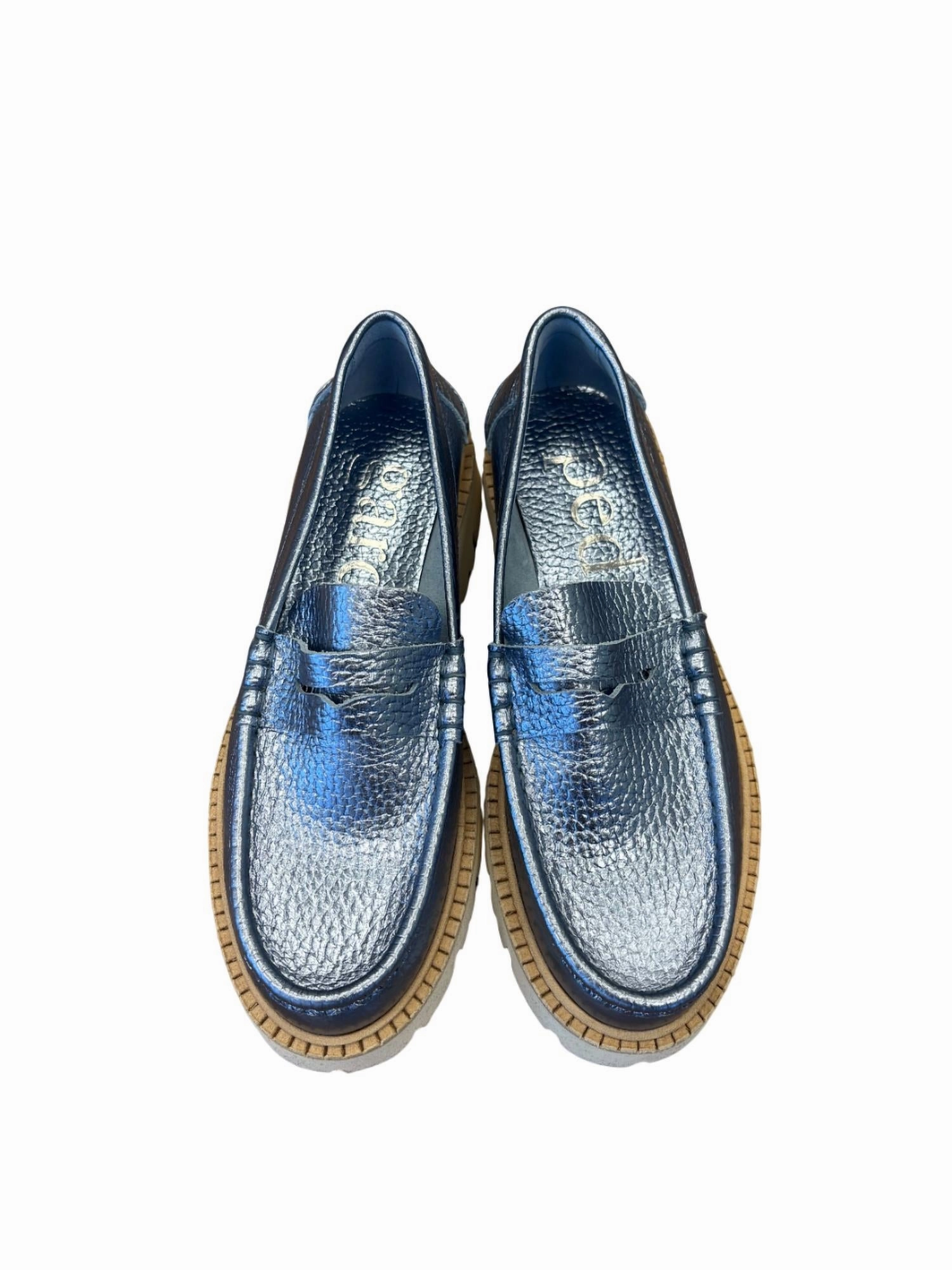 Azure Cervo Lame Loafer In Blue