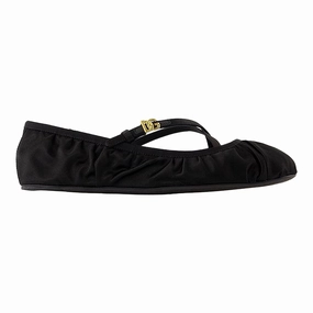 Ballerinas - Dolce&Gabbana - Satin - Black Womens Fashion Flats cheap
