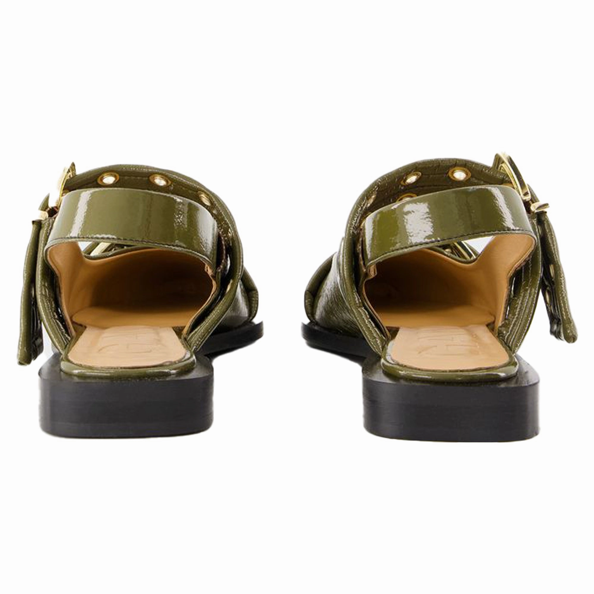 Ballerinas Feminine - Ganni - Synthetic - Green