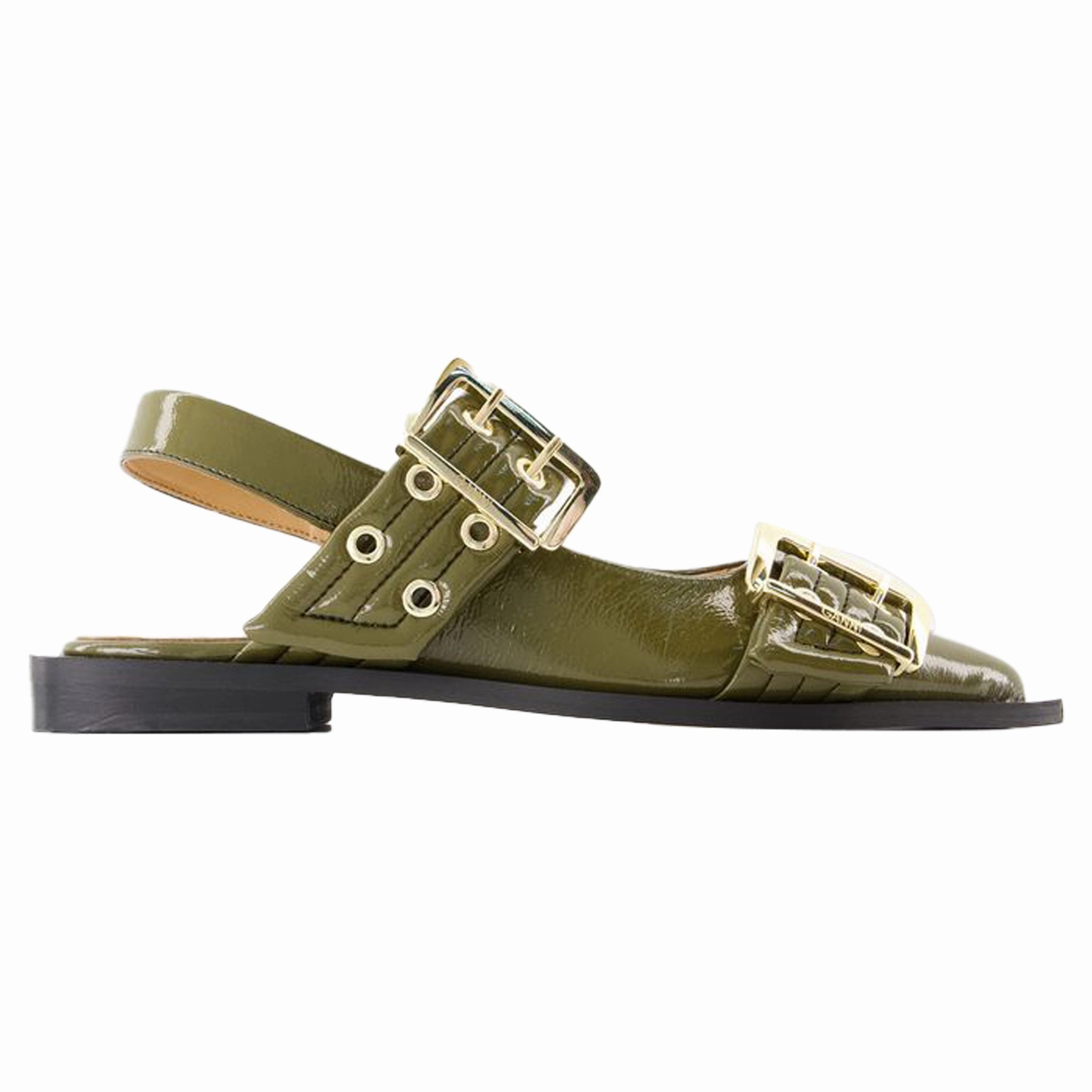 Ballerinas Feminine - Ganni - Synthetic - Green Womens Flats special deals