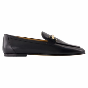 Barreta Loafer - Tod's - Leather - Black Womens Flat Shoes clearance