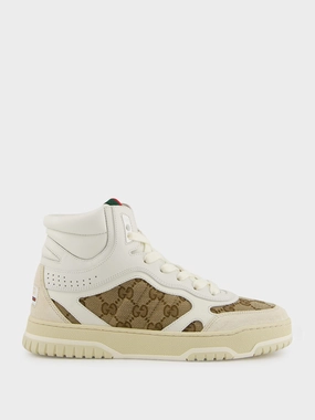Beige GG Sweet Leather High-Top Sneakers Womens Sneakers at outlet price