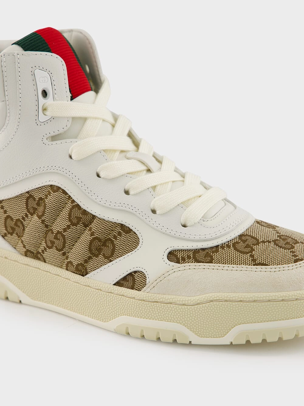 Beige GG Sweet Leather High-Top Sneakers