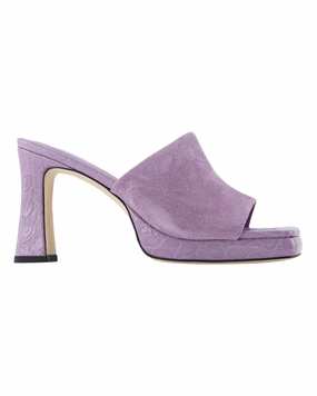 Beliz Mule - By Far - Purple - Leather Flats for Women on sale