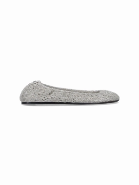 Belna" Crochet Ballet Flats  Silver Cheap Ballerina Flats Womens