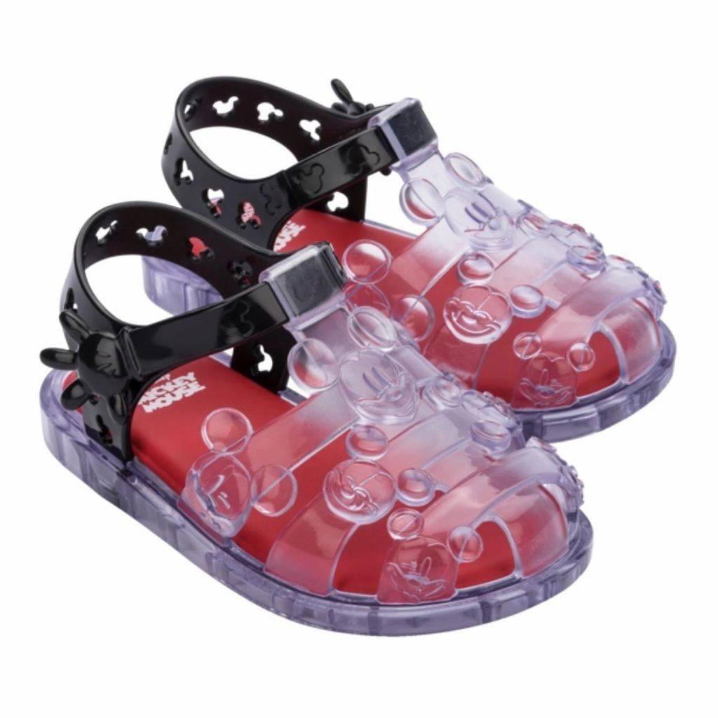 Black & Red Mini Melissa Magic   Mickey Mouse Baby Affordable Casual Footwear for Girls