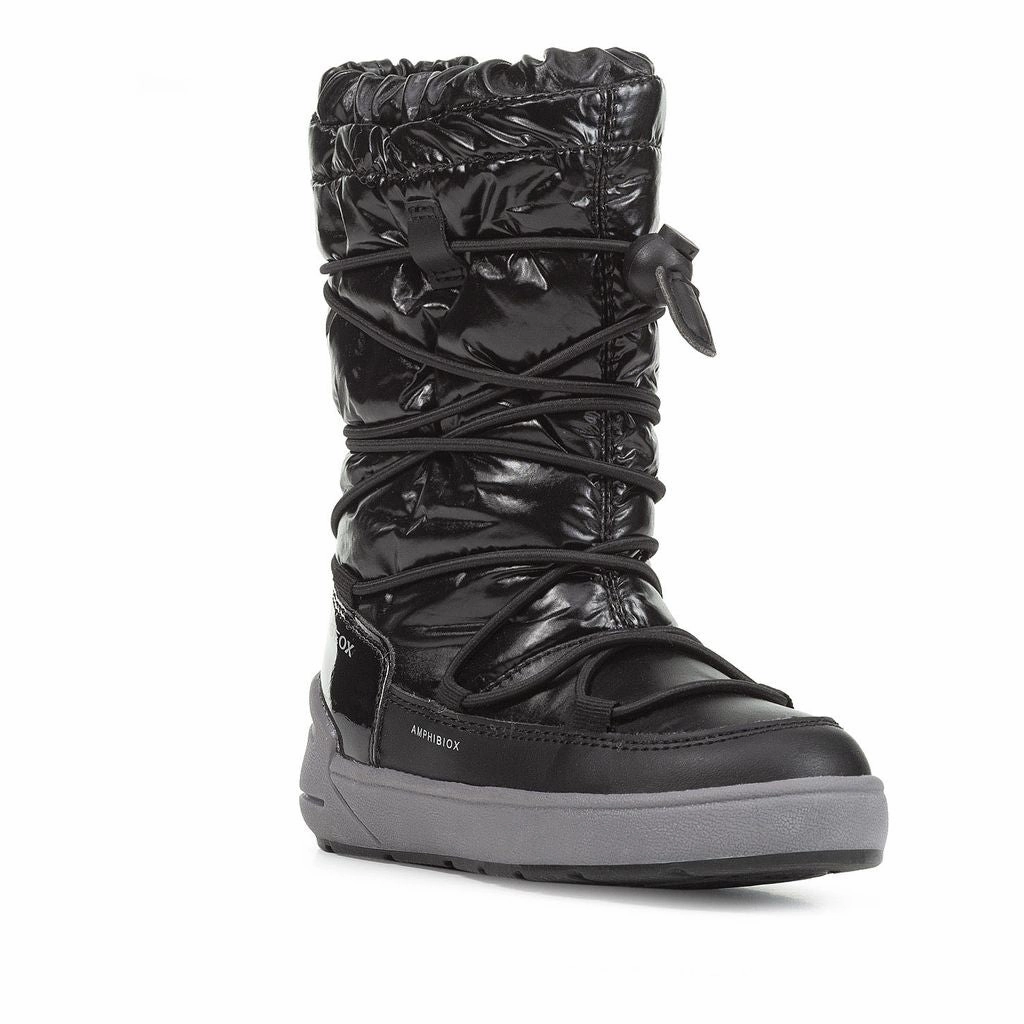 Black Sleigh Waterproof Boots Affordable Casual Footwear for Girls