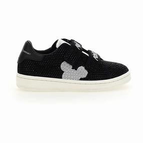 Black Studded Mickey Sneakers Boys Casual Shoes clearance