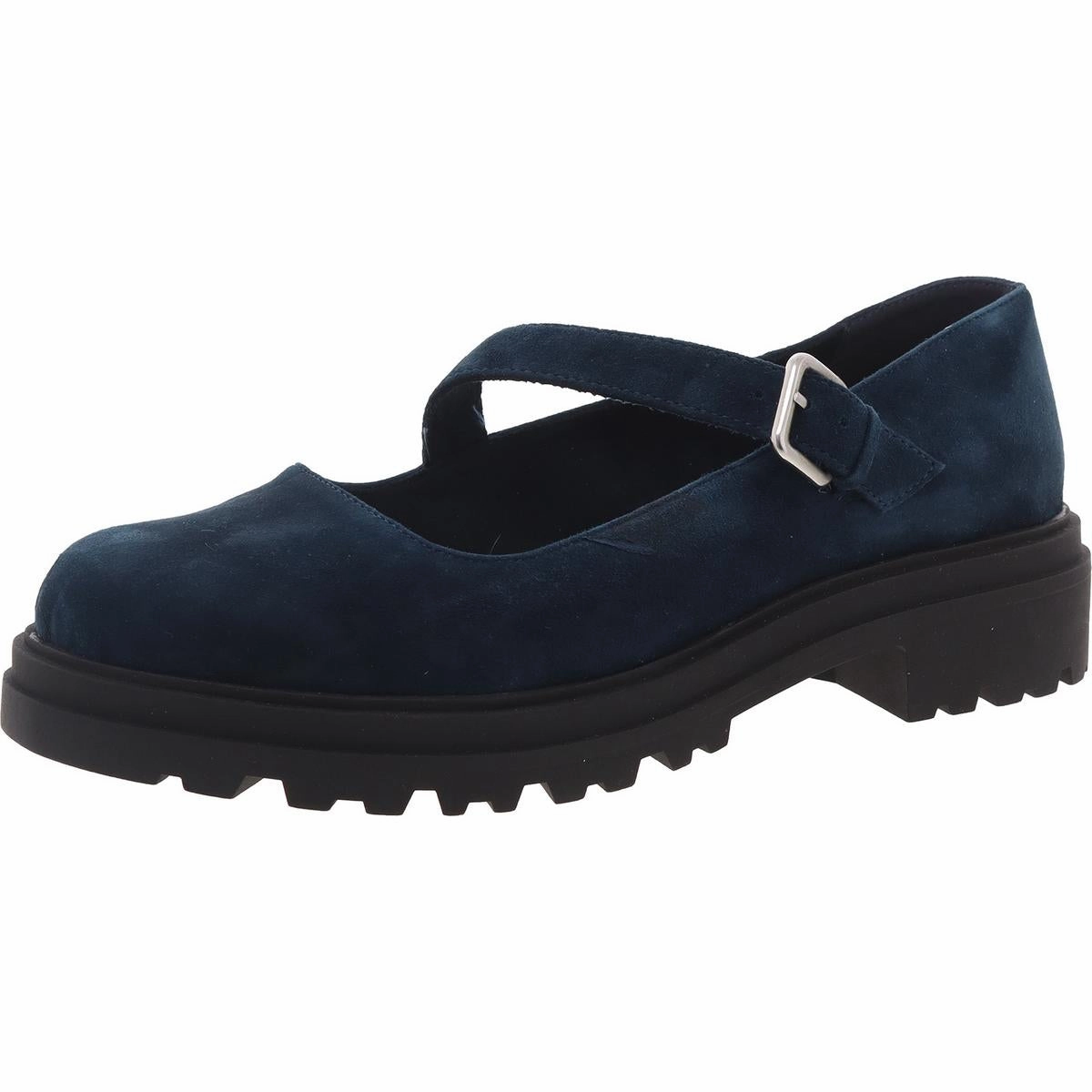 Britt Womens Buckle Faux Suede Mary Janes