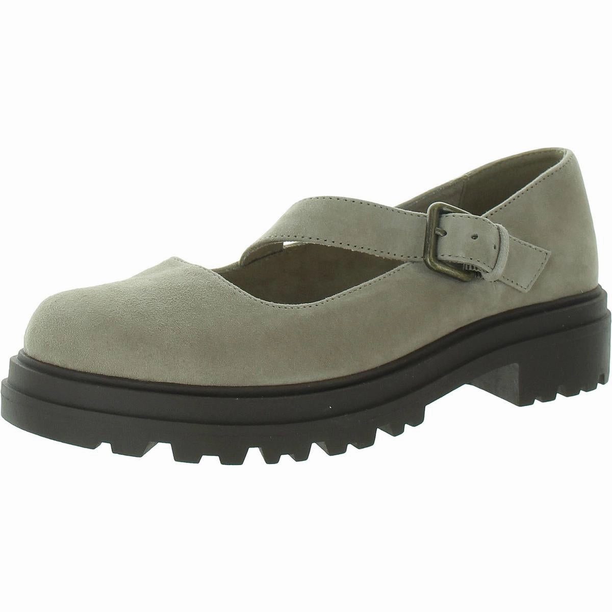 Britt Womens Buckle Faux Suede Mary Janes Womens Flats special deals