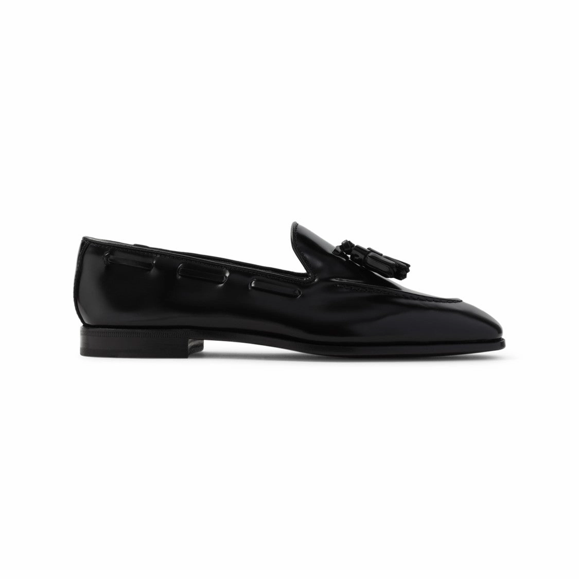 Brushed Black Calf Leather Loafers Chic Flats for Women deals