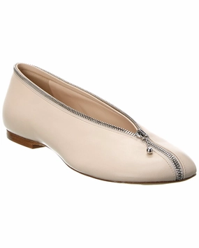 Burberry Sadler Zip Leather Ballet Flat Flats for Women on sale