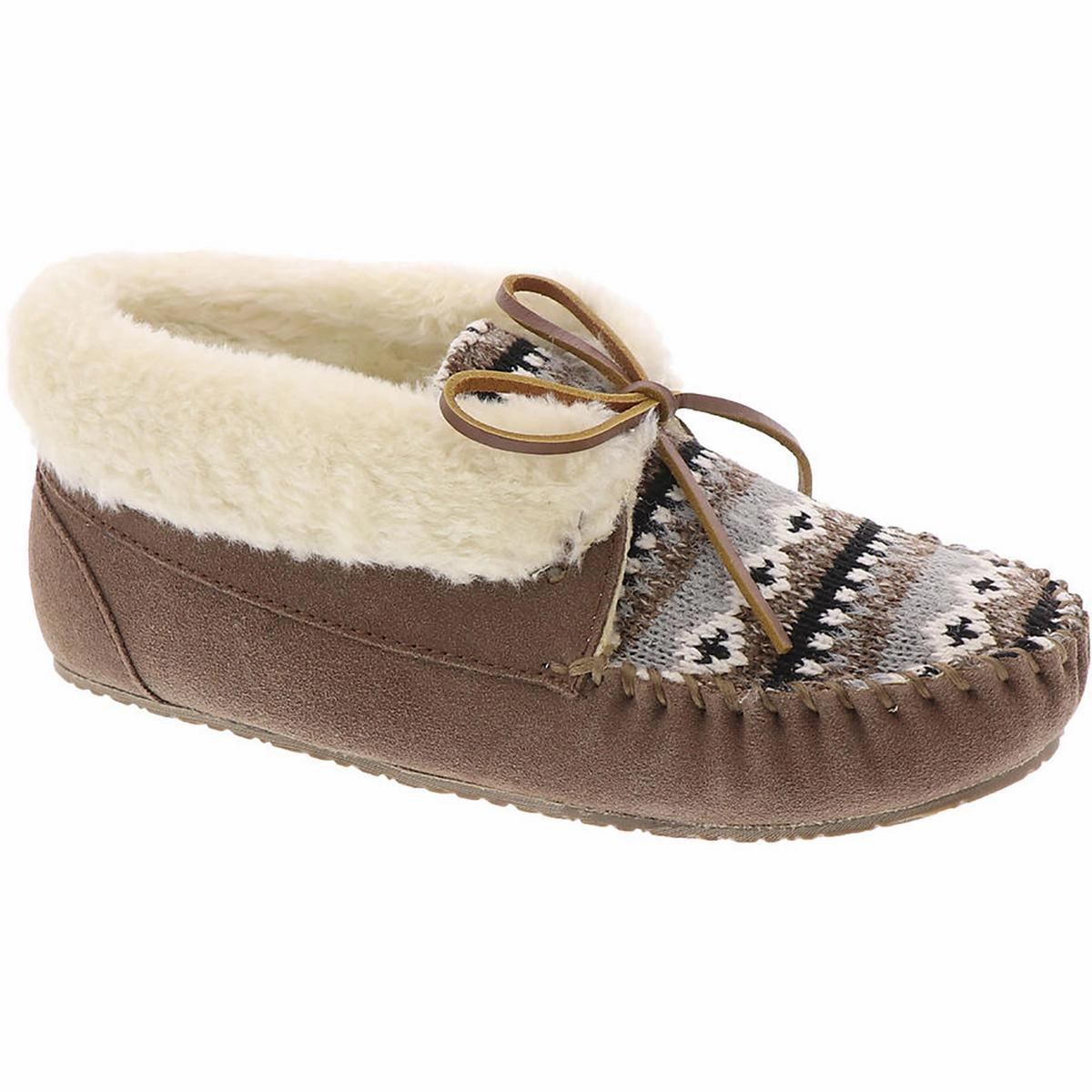 Cabin Bootie Womens Bow Faux Fur Lined Moccasins