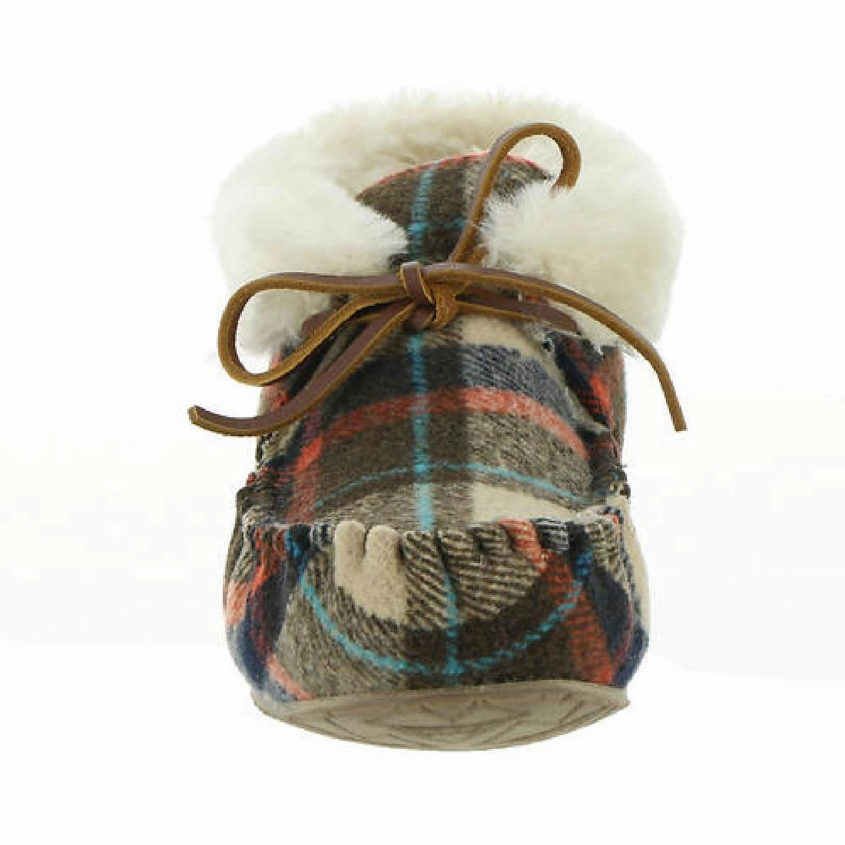 Cabin Bootie Womens Plaid Faux Fur Moccasins