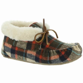 Cabin Bootie Womens Plaid Faux Fur Moccasins Soft Sole Flats Womens sale