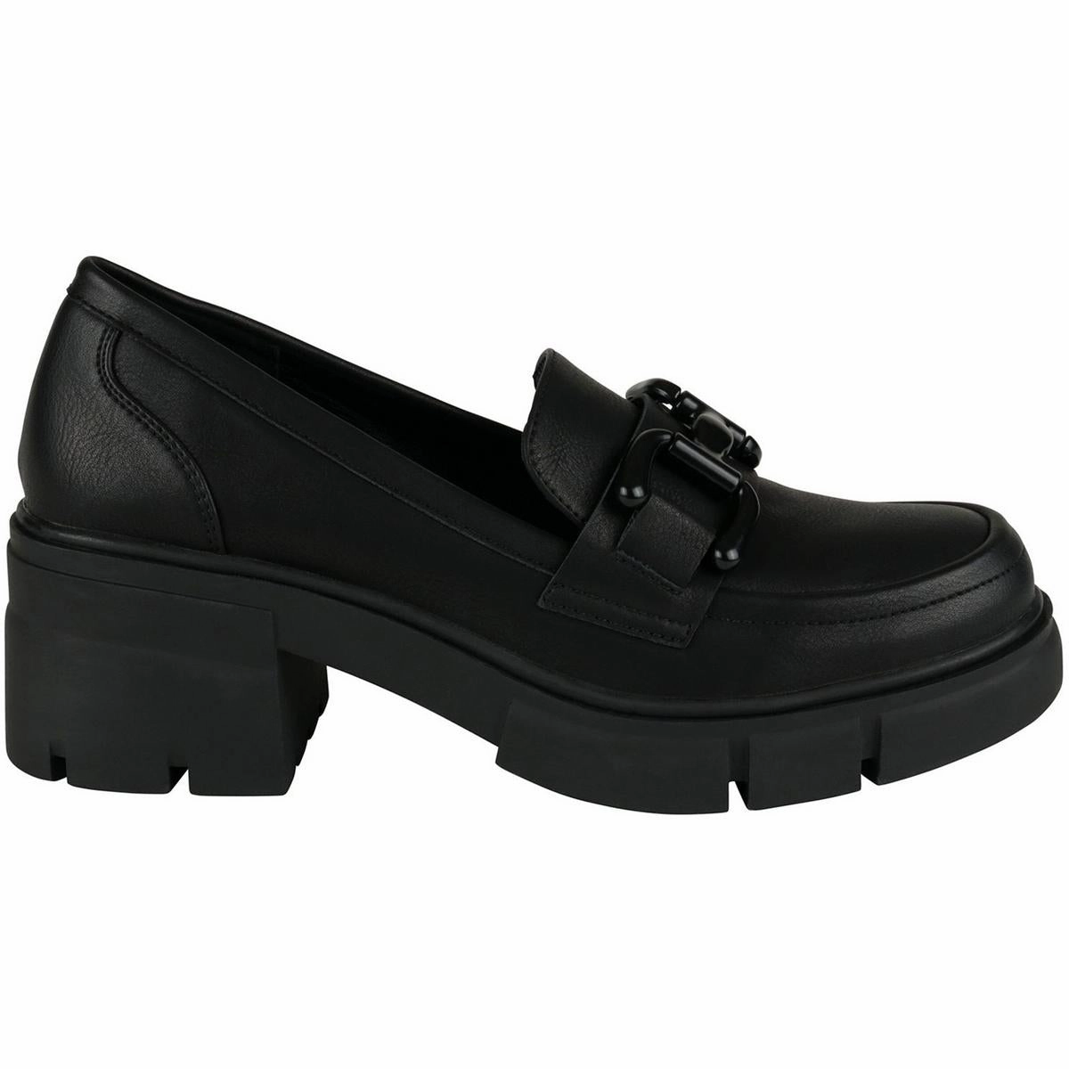 Caesar  Womens Chain Faux Leather Loafers