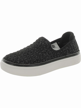 Caplan Girls Metallic Perforated Slip-On Sneakers Affordable Casual Footwear for Girls