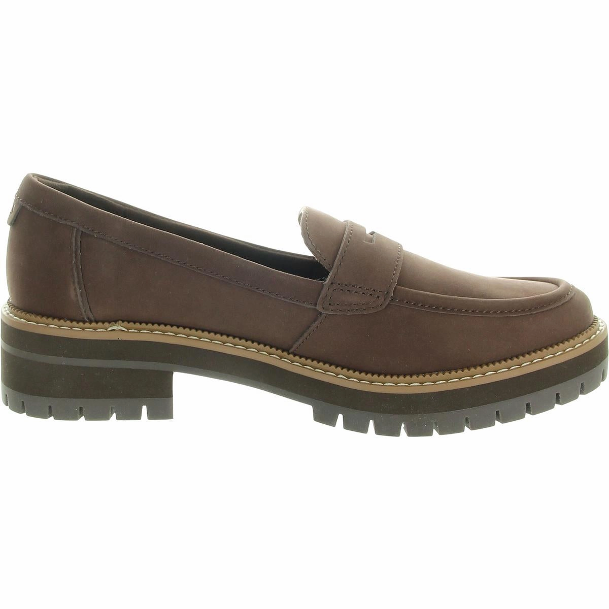 Cara Womens Lugged Sole Leather Loafers