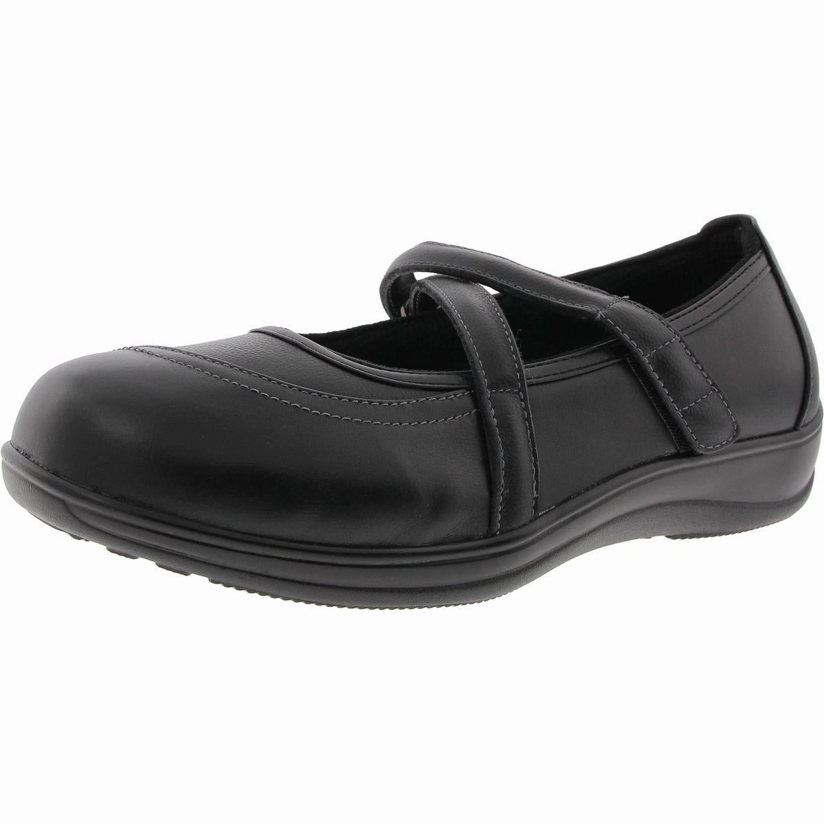 Celina Womens Padded Insole Leather Mary Janes Trendy Flats for Women