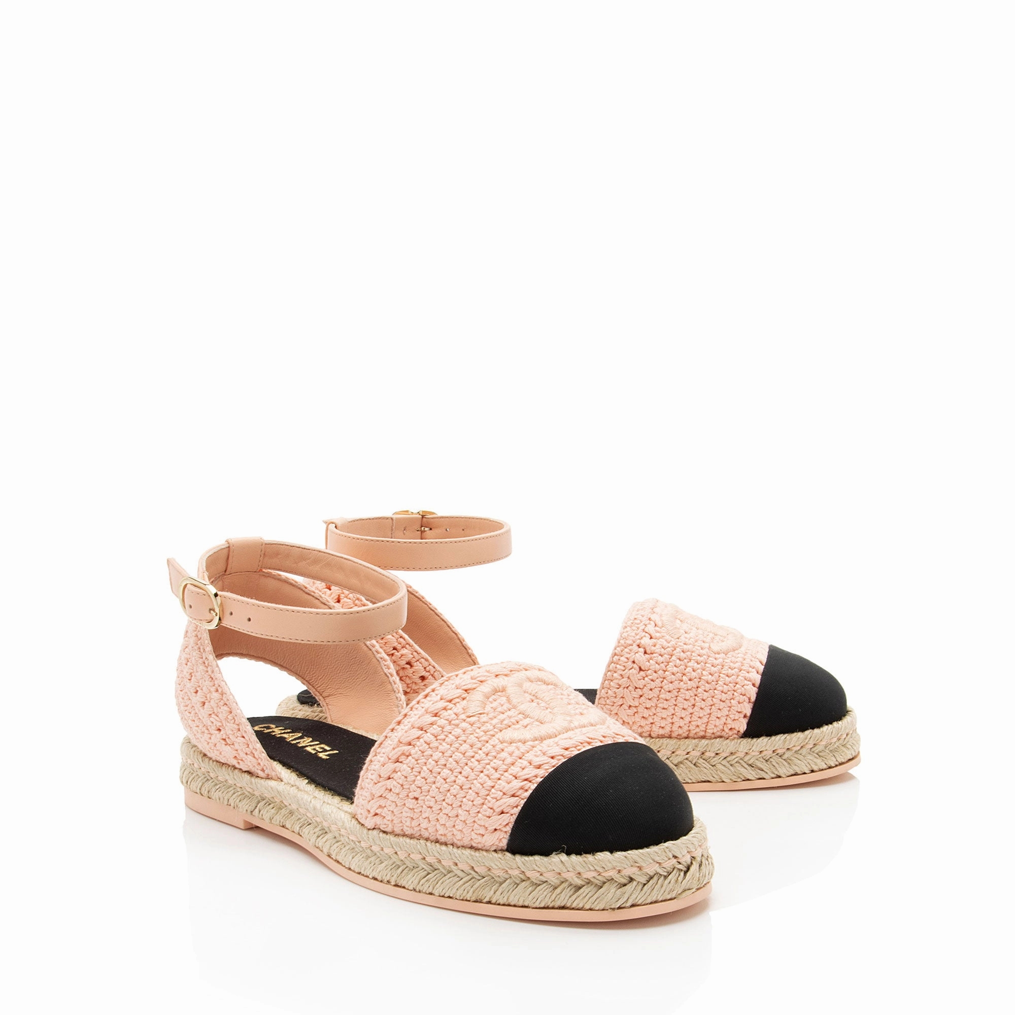 Chanel Embroidered Grosgrain CC Espadrilles