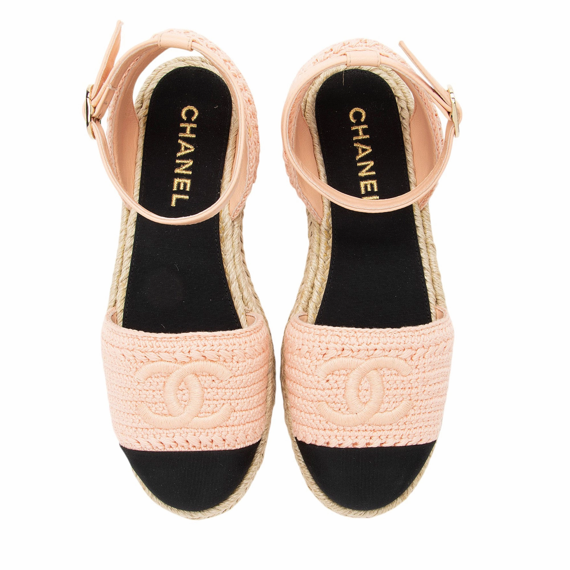 Chanel Embroidered Grosgrain CC Espadrilles