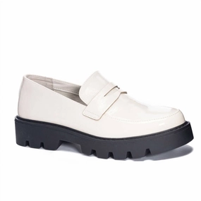 Chinese Laundry Playback Loafers Women's US 7.5 Cream Leather Slip-On KHD598 Comfy Women Flats under $50