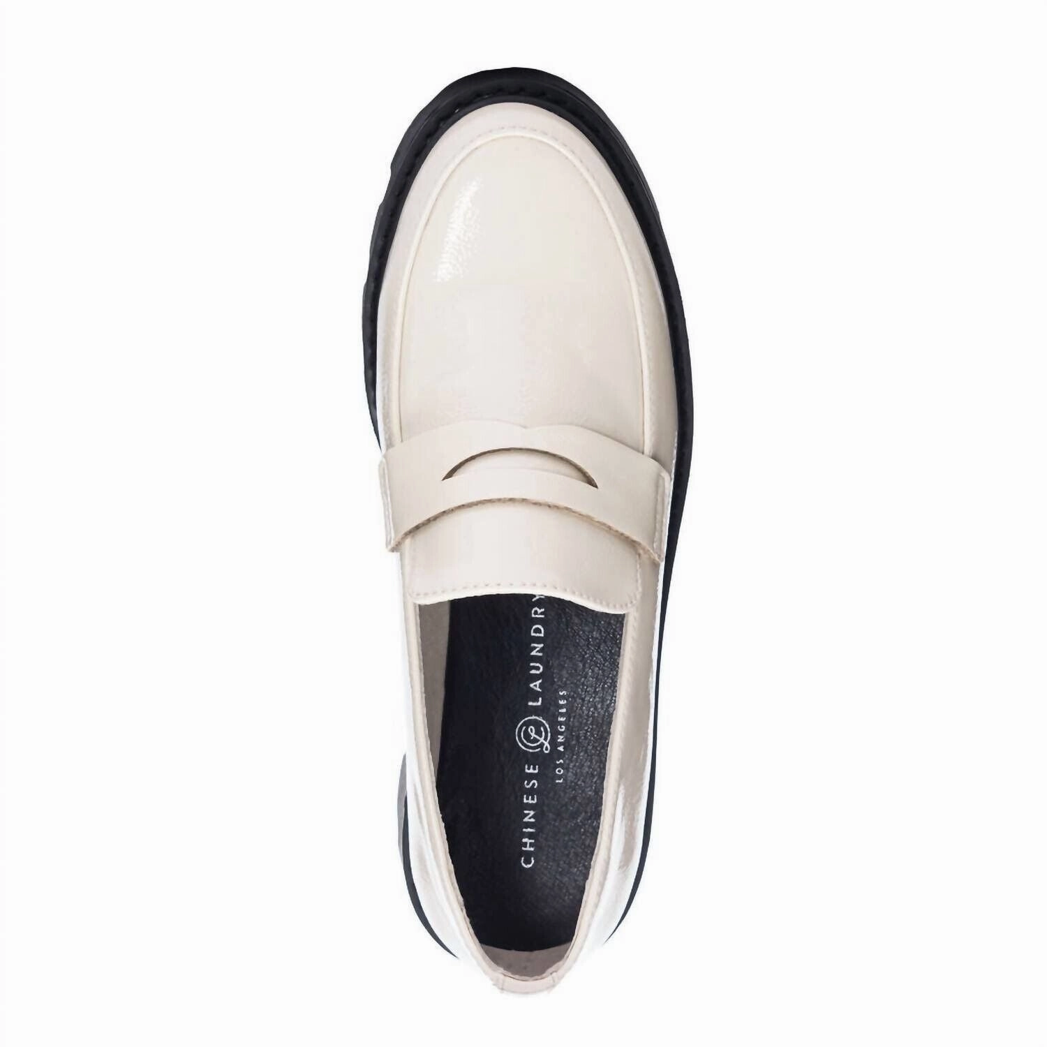 Chinese Laundry Playback Loafers Women's US 7.5 Cream Leather Slip-On KHD598