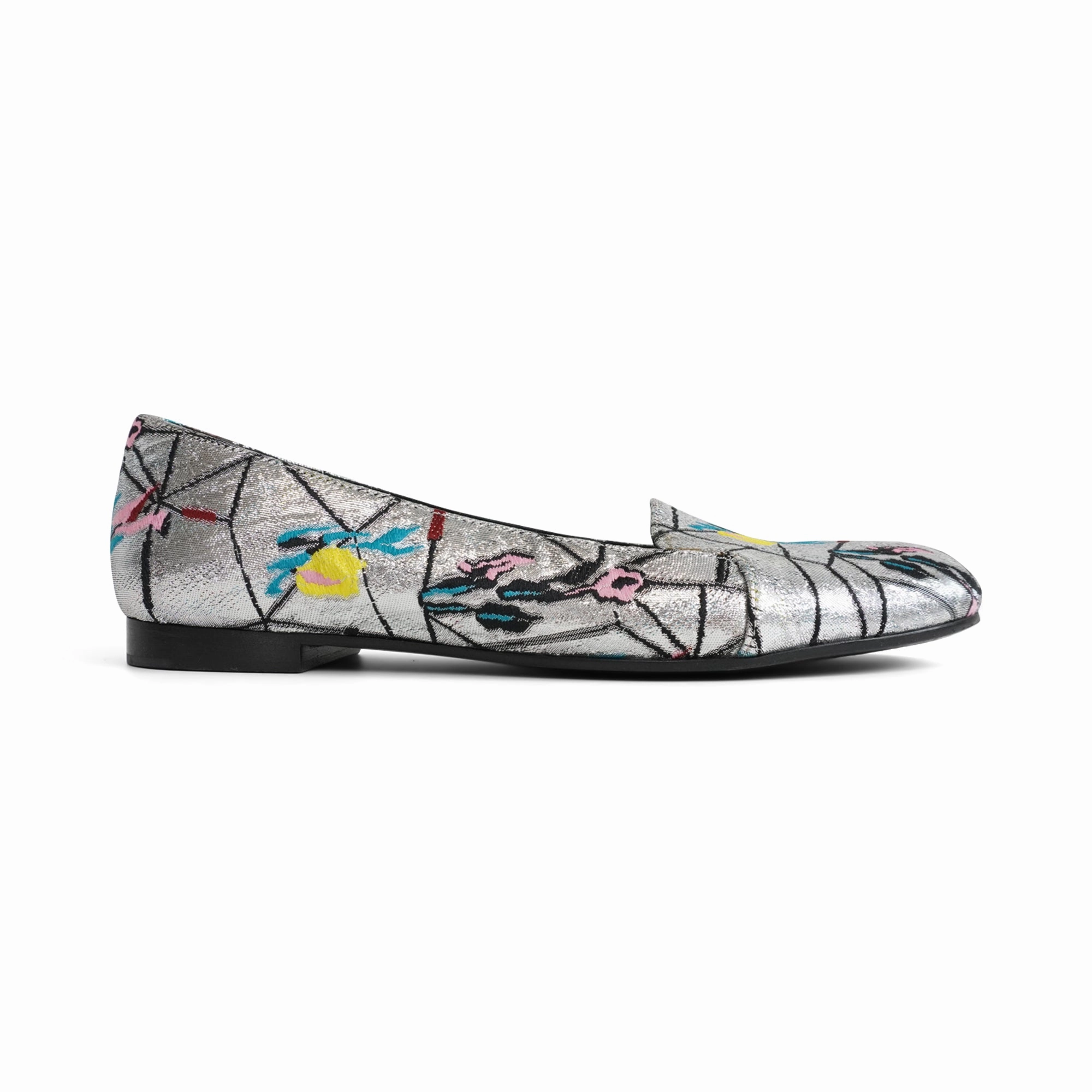 Christian Dior Silver Brocade Flats - Women's 37 Womens Flats clearance sale