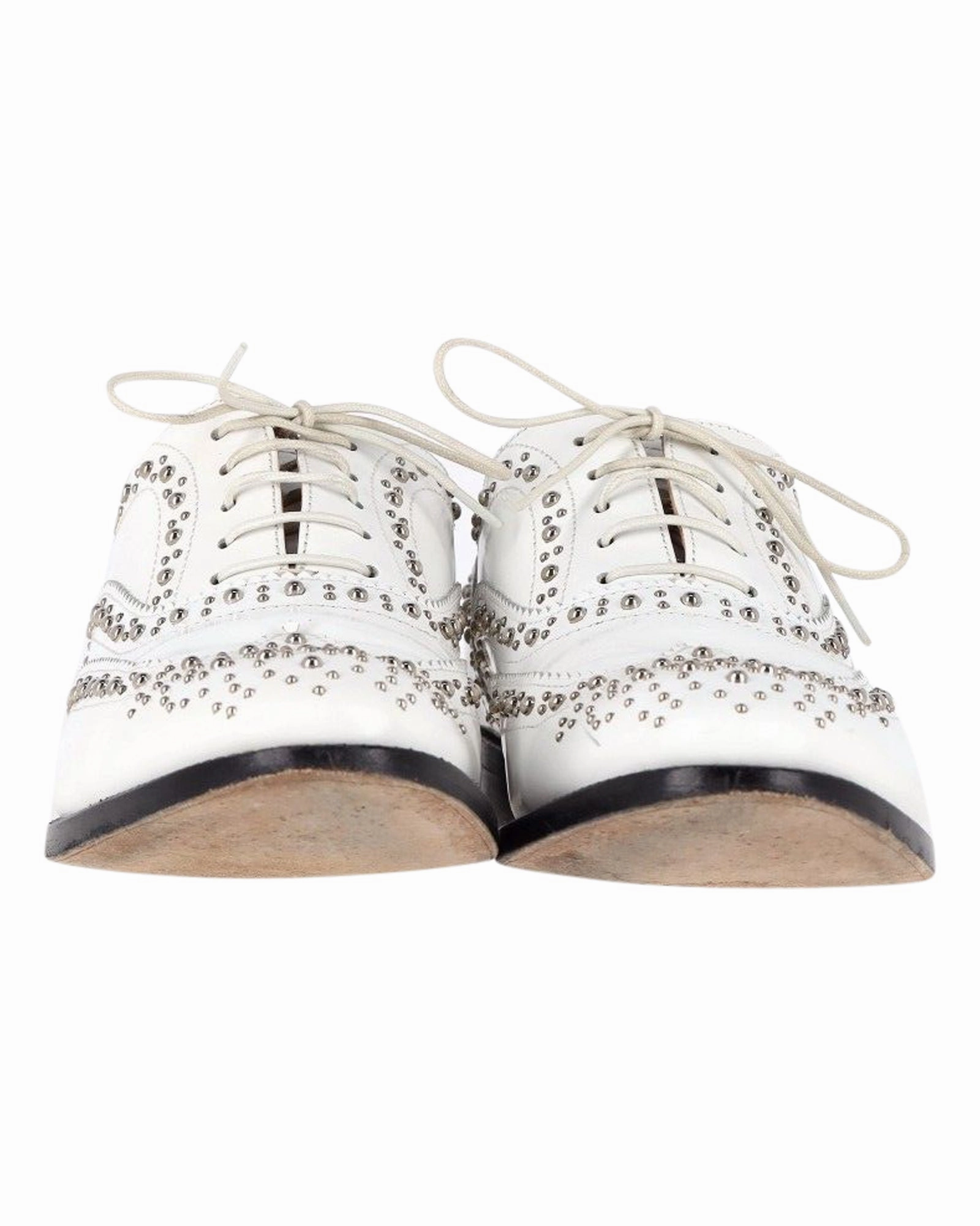 Church's Studded Brogues in White Leather Flats for Women on sale