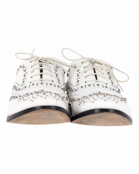 Church's Studded Brogues in White Leather Flats for Women on sale
