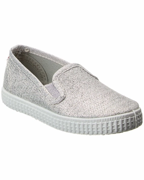 Cienta Cangrejo 2Elasticos Metalizado Canvas Slip-On Sneaker Affordable Casual Footwear for Girls
