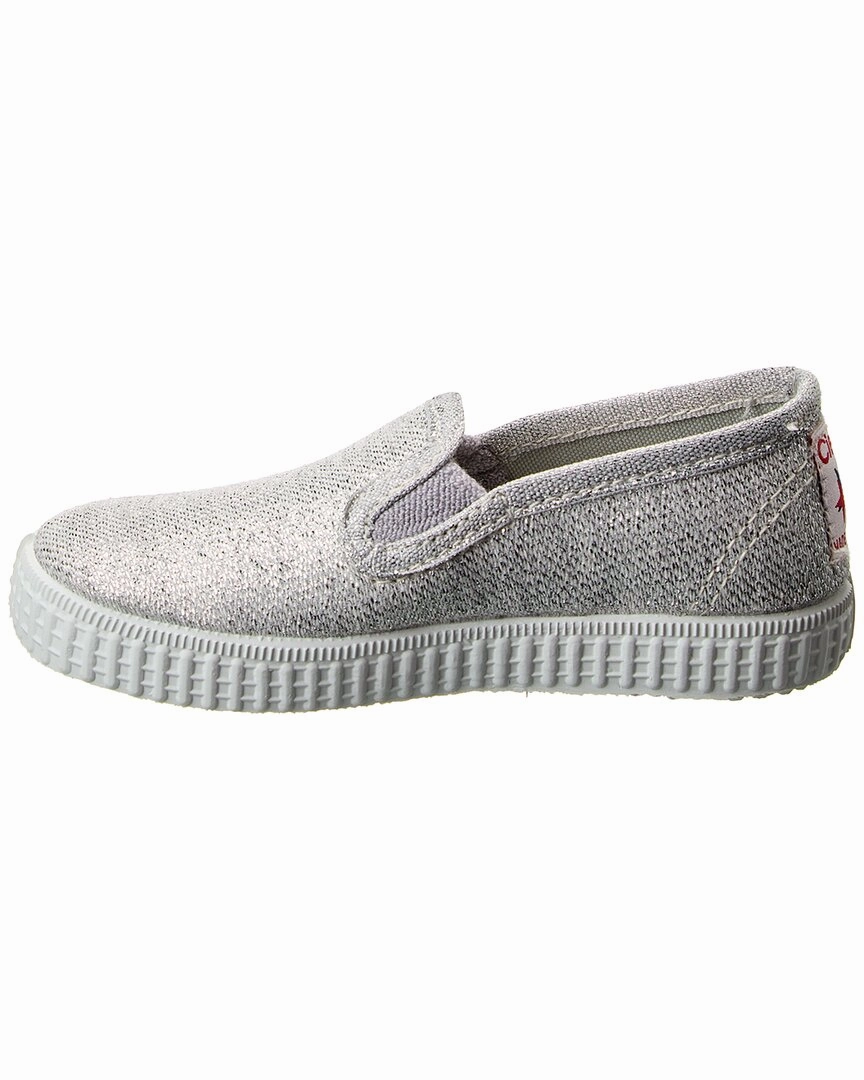 Cienta Cangrejo 2Elasticos Metalizado Canvas Slip-On Sneaker