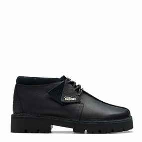 Clarks Originals Trek Hike Shoe Black Leather Mens Shoes outlet price