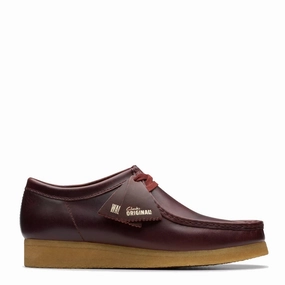Clarks Originals Wallabee Deep Red Leather Mens Shoes outlet price