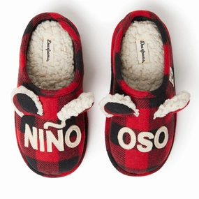 Dearfoams Kid's Buffalo Check Lil Bear Clog Slipper Discount Boys Footwear online